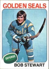 1975-76 TOPPS HOCKEY Card #47 - BOB STEWART, California Golden Seals - EXCELLENT