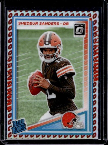 2025 Panini Donruss Optic Shedeur Sanders Rated Rookie Footballs Prizm #/16