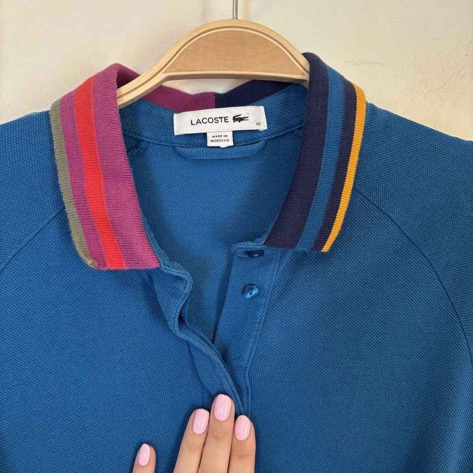 Vestido midi polo tenis Lacoste para mujer con cinturón 42 L retro preppy academia Foto 2 de 4