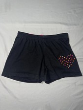 Faded Glory Black Girls Shorts with Heart Design Size LG 10-12