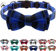 Upgraded Cat Collar with Bells, Breakaway Cat Collars with Bow Tie, 1 Pack Girl