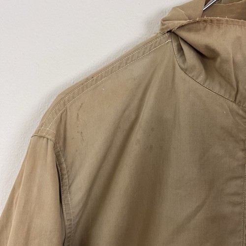 Vintage 40s Sportclad Jacket Khaki Tan Cotton Rockabilly Zip Up Sz Large - Picture 9 of 14