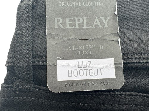 Replay LUZ Bootcut Women's Black Jeans W25 L30 Low Waist Stretch BNWT - Picture 18 of 20