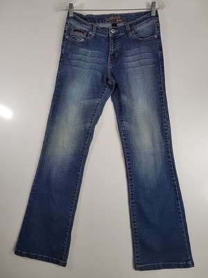 Vintage Southpole Jeans Size 7 Straight Leg Blue Med Wash Denim Women s Stretch