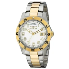 Invicta Men's Watch Specialty White Dial Quartz Steel Case TT Bracelet 6693