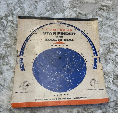 Vintage 1970 Luminous Star Finder Zodiak Dial Hubbard Scientific Astronomy Chart
