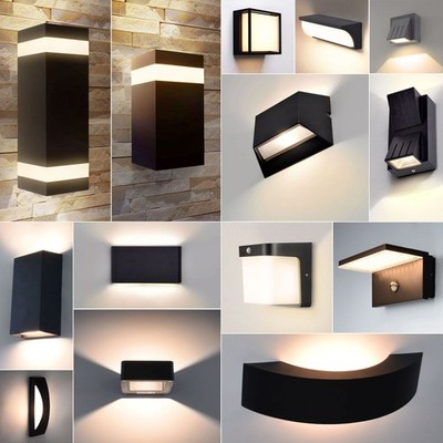 LED Außenleuchte Wandleuchte Schwarz IP44-IP65 Außenlampe Bewegungsmelder 230V