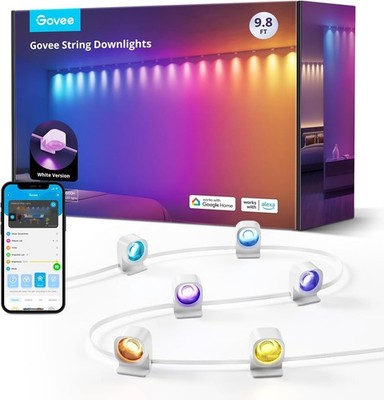 String lights wit recessed fixtures,smart LED string lightscompatible with Alexa