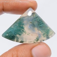 100 Natural Moss Agate Fancy Cabochon Loose Gemstone 38 Ct. 28X25X6 mm X-27489