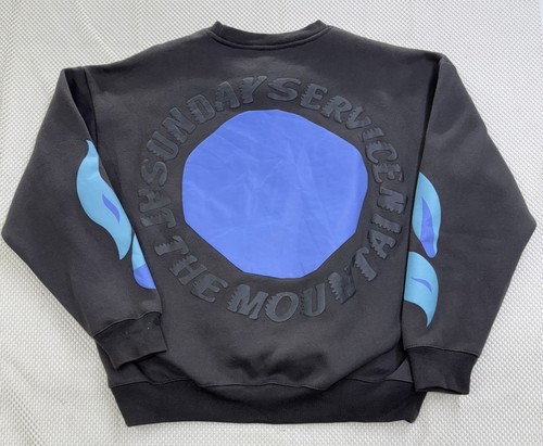 Kanye West Sunday Service Holy Spirit Flame Crewneck Sweatshirt Small Dark Gray - Picture 2 of 9