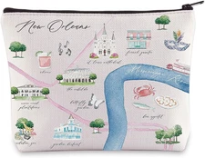 Adorable New Orleans City Map Cosmetic Bag