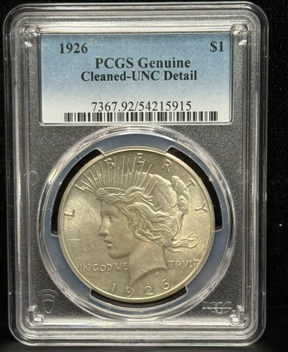PCGS UNC Detail 1926 Peace One Dollar Silver S$1 Coin -915