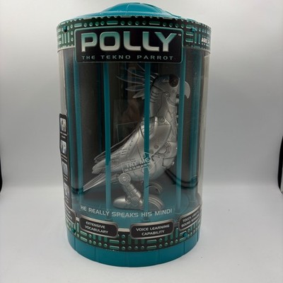 Manley Toy Quest Polly the Tekno Parrot Robot Toy Silver Excellent 2001 WORKS