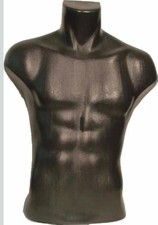 Male Torso Mannequin Form Display, Free standing, Table/counter top, Black