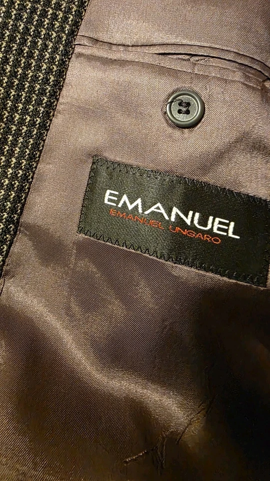 Blazer de Lana Emanuel Ungaro Para Hombre Talla 42L Boda Año Nuevo Fiesta Cóctel Preppy Foto 3 de 4