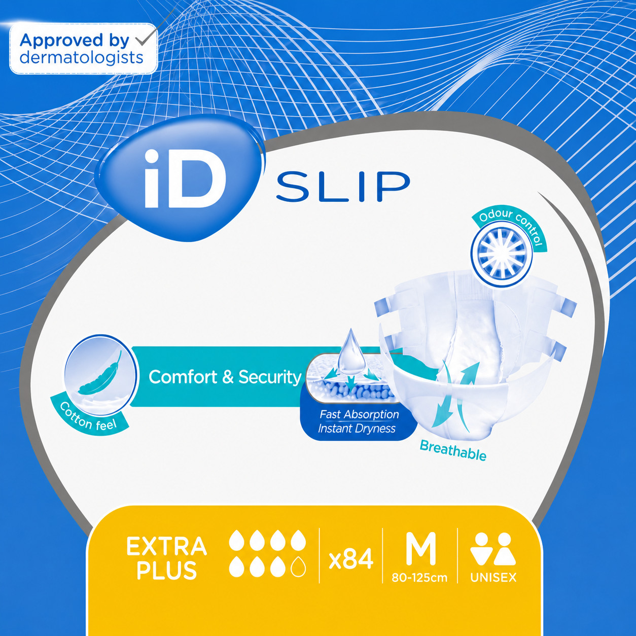 iD Slip Extra Plus - Medium - 3 Packs of 28 Incontinence Slips Cotton Feel - Image 4