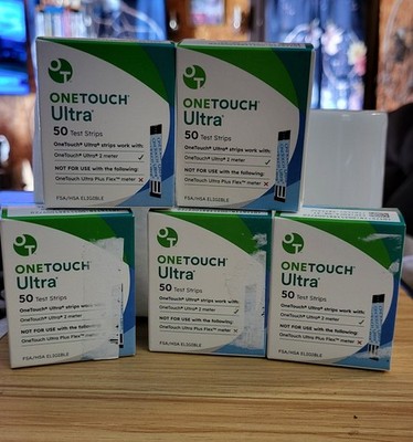  OneTouch Ultra Test Strips - 250 ct./ (5) 50  Exp 08/26 09/26 + Free Shipping!!