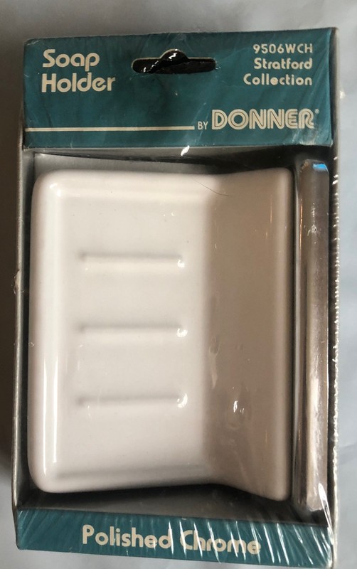 Donner Stratford Collection Soap Holder Wall Hung White Ceramic Polished Chrome