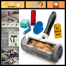 5-in-1 Pet Hair Remover Kit - Reusable Lint Roller, Fur Brush for Couch, Carpet