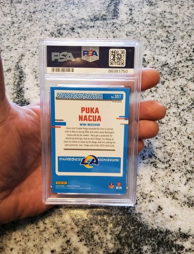 2023 Donruss Optic Preview Blue Scope Prizm #357 Puka Nacua RC PSA 10 - Bild 5 von 5