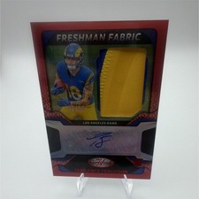 2025 Panini Certified Freshman Fabric Terrance Ferguson Red Auto RC Rams 98 /99