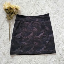 Drew Camo Print Vintage Y2K A Line Mini Skirt Gray Black Side Zip Size 2