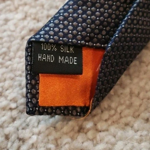 Corbata Tallia 100% Seda Gris Negro Lunares Patrón Geométrico Corbata Hecha a Mano Foto 3 de 4