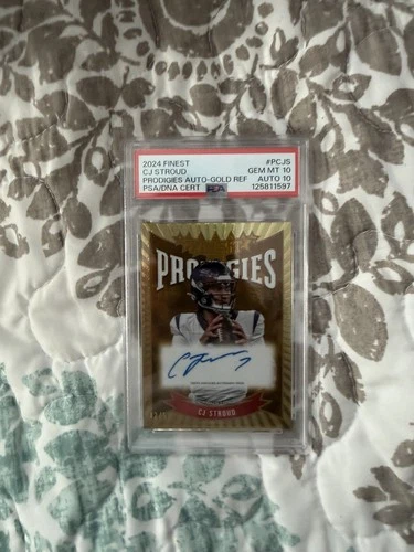 2024 TOPPS FINEST PRODIGIES AUTOS CJ STROUD PSA 10 Auto10 /50 Gold Refractor