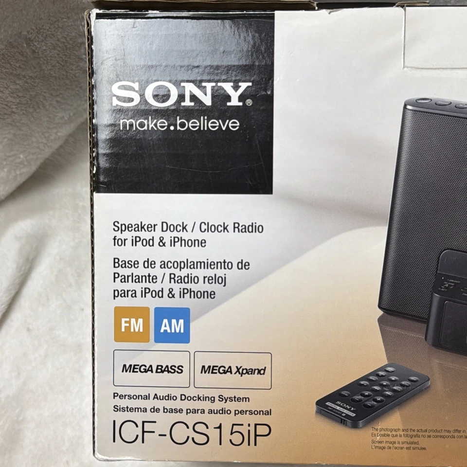 SONY Dream Machine ICF-CS15ip iPod & iPhone Dock & AM/FM Clock Radio New In Box - Image 2 of 4
