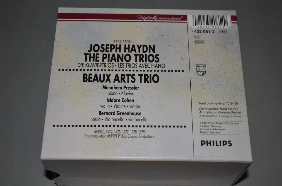 Haydn - Beaux Arts Trio – Complete Piano Trios / Philips 1991 / Germany/ 9CD Box - Bild 3 von 3