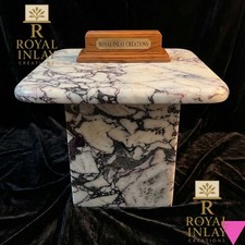 Quadratisch Marmor Sockel Beistelltisch Calacatta Viola Stil Lila Vein Stein