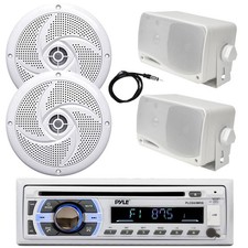 Pyle Bluetooth CD Radio, Antenna, 2x 5.25" 180W  2x 3.5'' 200W Speaker White 