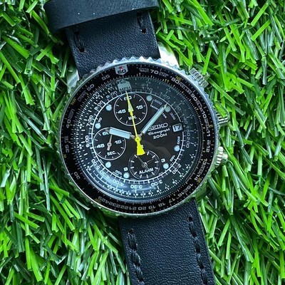 Rare Seiko SNA411 Pilot FlightMaster Quartz 7T62-0EB0 Chronograph