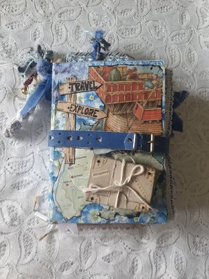 Junkjournal A6 Reisetagebuch Travel Nautilus Notizbuch Handarbeit Neu Unikat