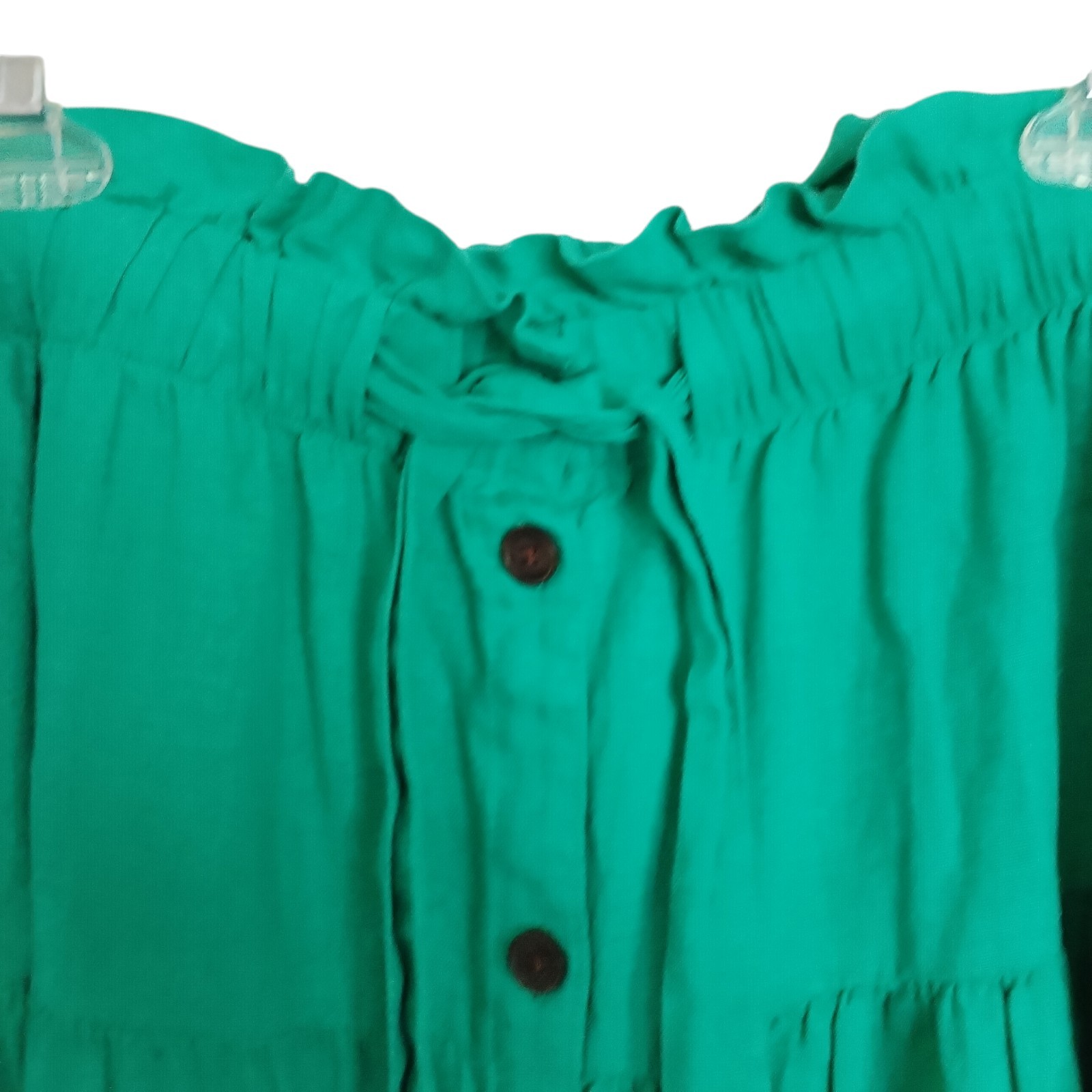 Universal Thread Green Tiered Button Front Midi S… - image 6