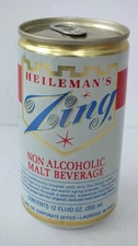 Heileman's Zing Non Alcoholic Malt Beverage can White/Blue