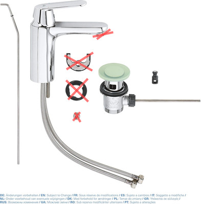 Grohe Eurosmart Standwaschtischarmatur, silber