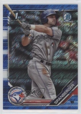 2019 Bowman Chrome Prospects Blue Shimmer Refractor 47/150 Chad Spanberger z6b