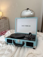 Victrola BT Suitcase Record Player With 3 Speed Turntable - Turquoise
