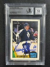 VIN DAMPHOUSSE SIGNED 1987/88 OPC ROOKIE 243 BAS BGS AUTHENTIC 10 AUTOGRAPH AUTO