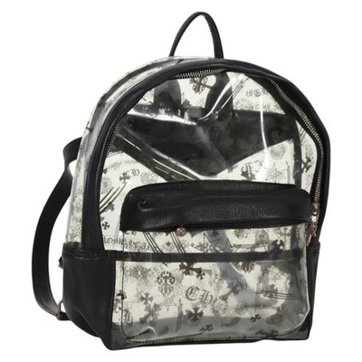 Chrome Hearts PVC BACK TO SCHOOL Backpack Vinyl Leather Black Auth