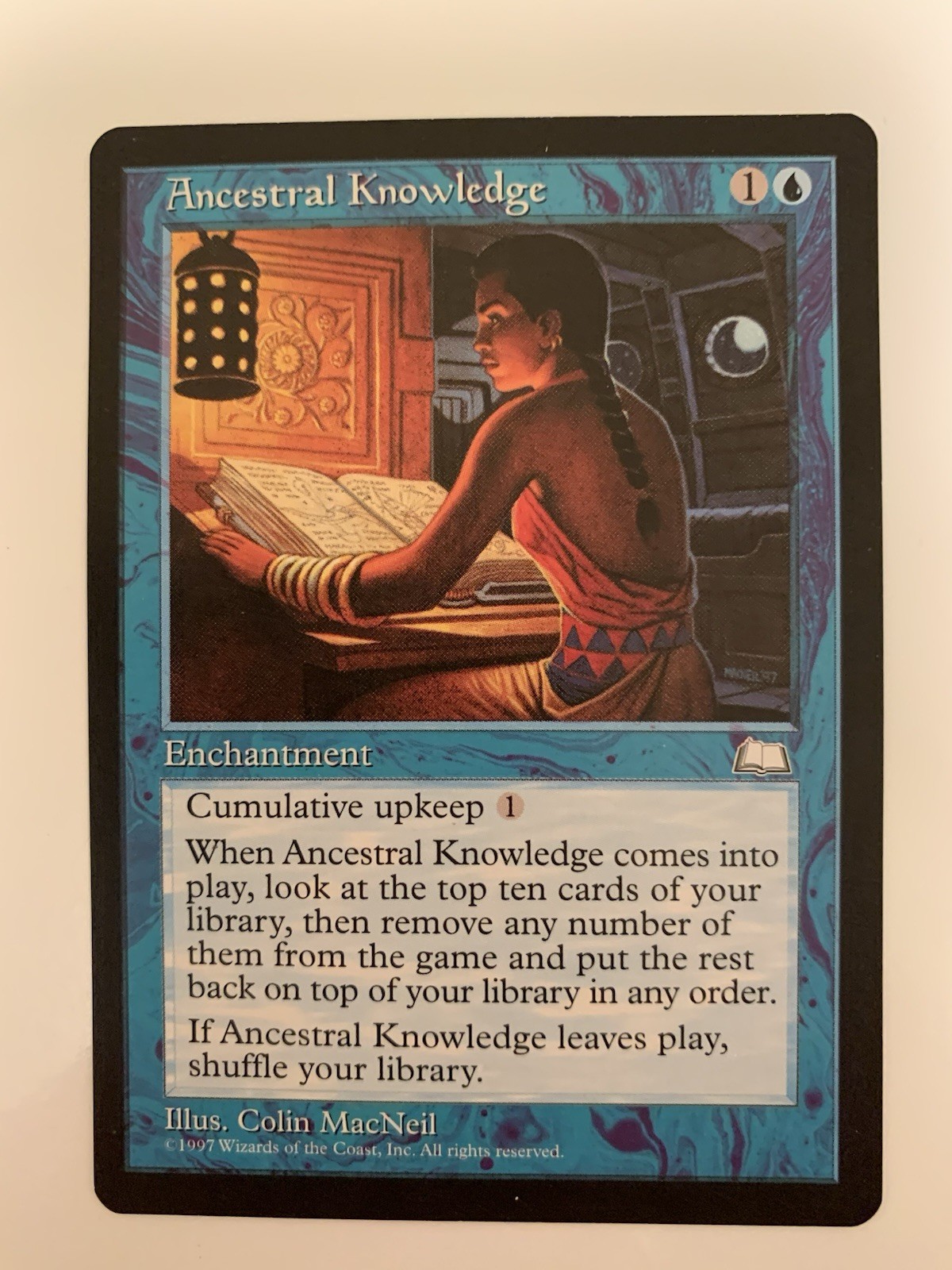 MTG NM Ancestral Knowledge Weatherlight Free Shipping In The US with Tracking
