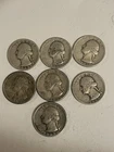 Lot Of 7 1932 Washington Silver Quarters 90% Silver