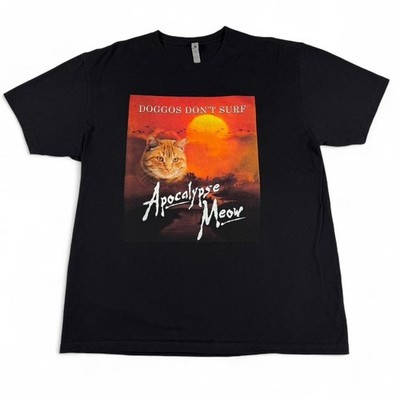 Next Level Apocalypse Meow Cat Meme Apocalypse Now Movie Poster Black T-shirt