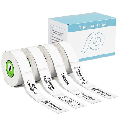 P21 Label Maker Tape Compatible with Nelko 14x40mm (0.55''x1.57''), White 