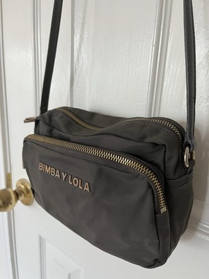 Bimba Y Lola Black Nylon Crossbody Handbag Gray