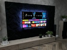  Black Stone Effect Foam 3D Wall Panel Tile 6 pcs