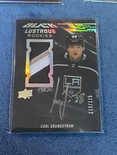 2019-20 SPx #LR-GR Carl Grundstrom UD Black Lustrous Auto /125 Los Angeles Kings