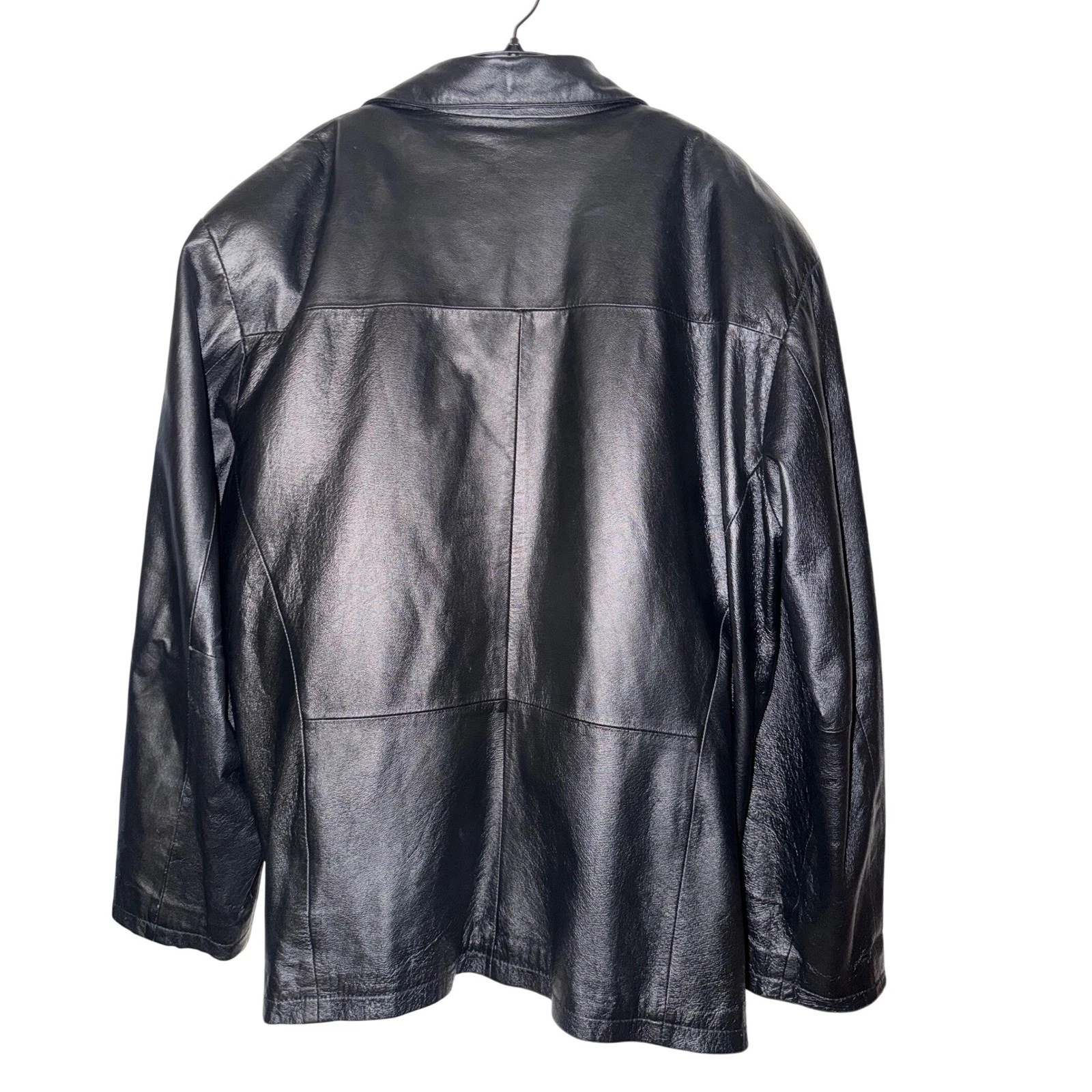 Franklin Allen Vintage Genuine Leather Button Up Blazer Jacket Men Size large image 2