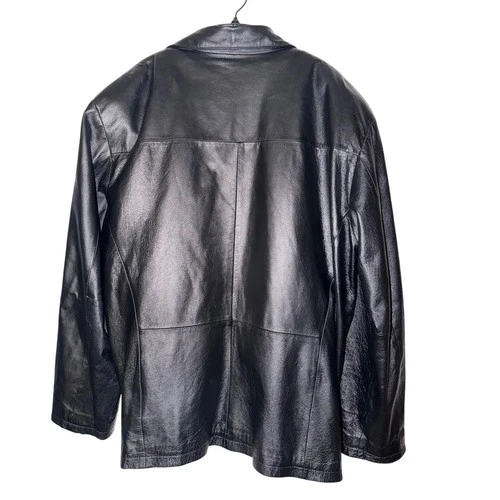 Franklin Allen Vintage Genuine Leather Button Up Blazer Jacket Men Size large image 2